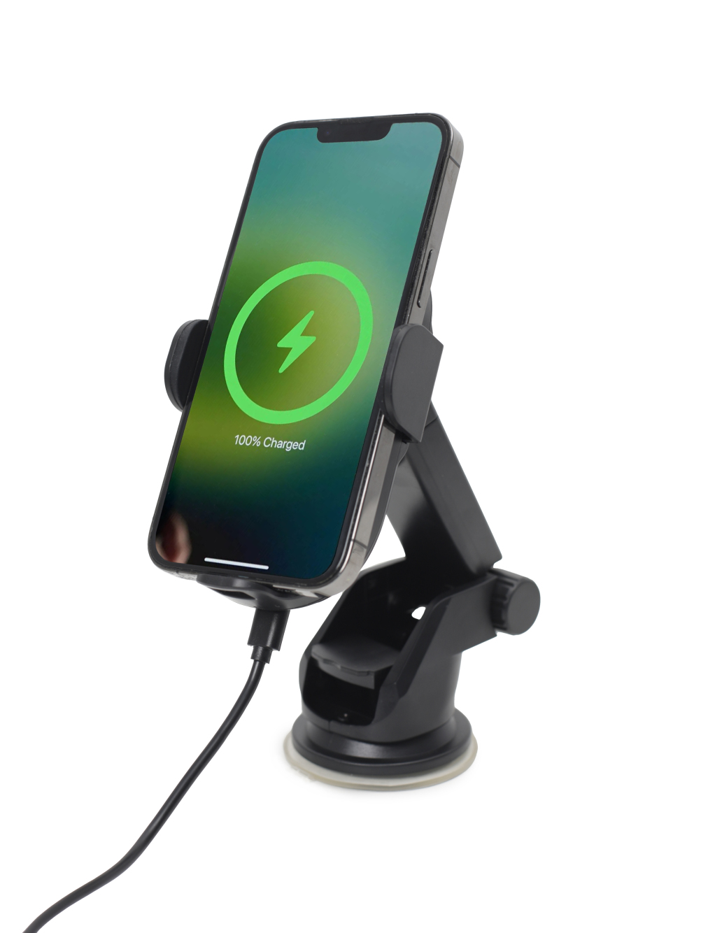 Изображение товара Быстрое автомобильное беспроводное зарядное устройство GeoLuK Fast Auto 15W Black