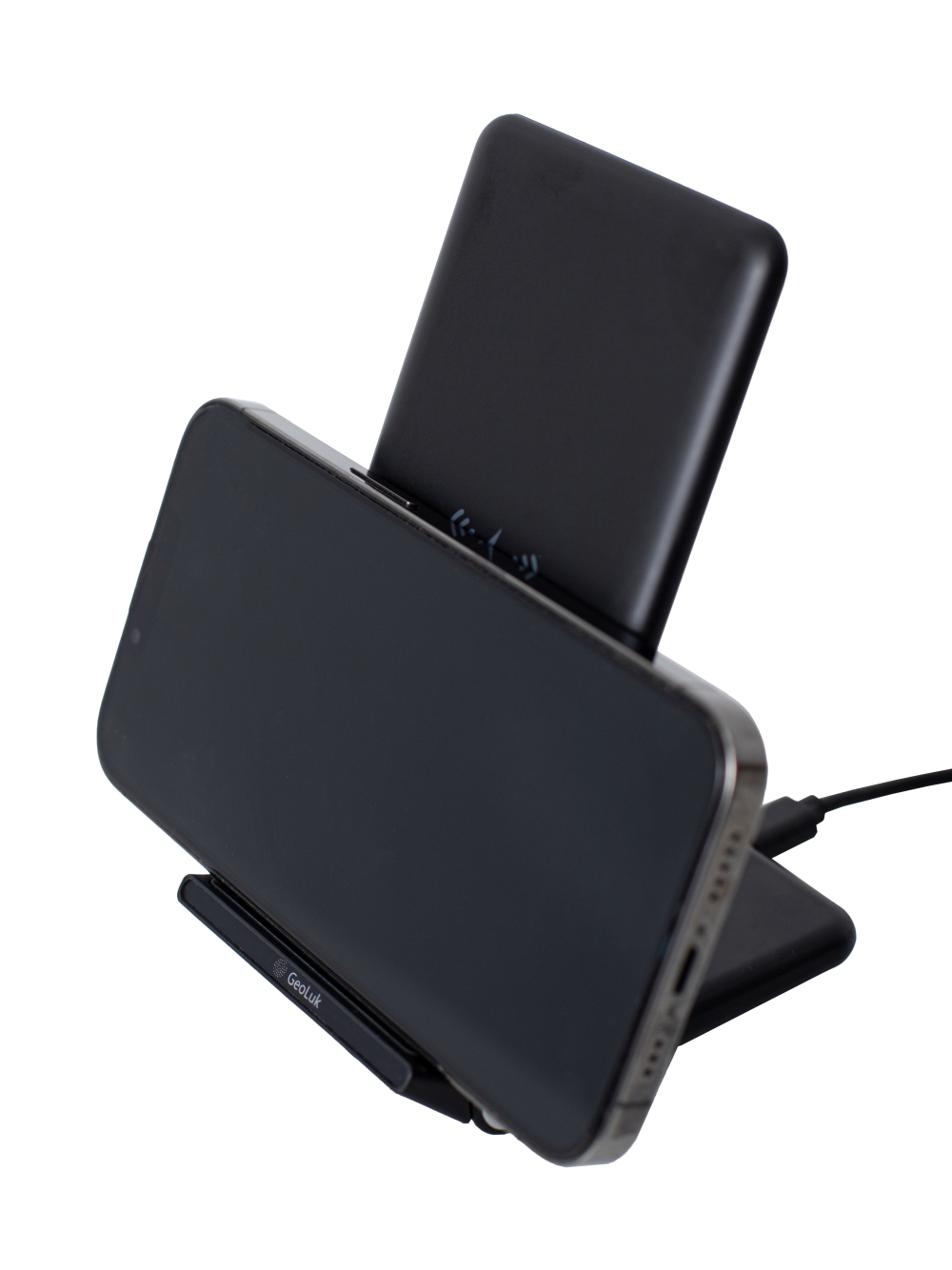 Изображение товара Быстрое беспроводное зарядное устройство GeoLuK Fast Stand 15W Black